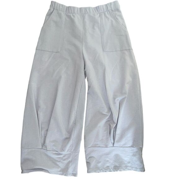 Kozan, Palazzo Elastic Waist Pants w/ Pockets, Front Inverted Pleats 85%… - Picture 2 of 10